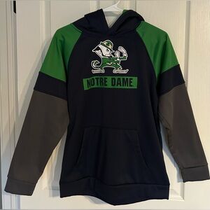 Notre Dame Youth Hoodie in Dark Blue, Green, and Gray